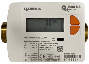 Měřič tepla QUNDIS QHeat 5.5, DN15, 1,5m3/h